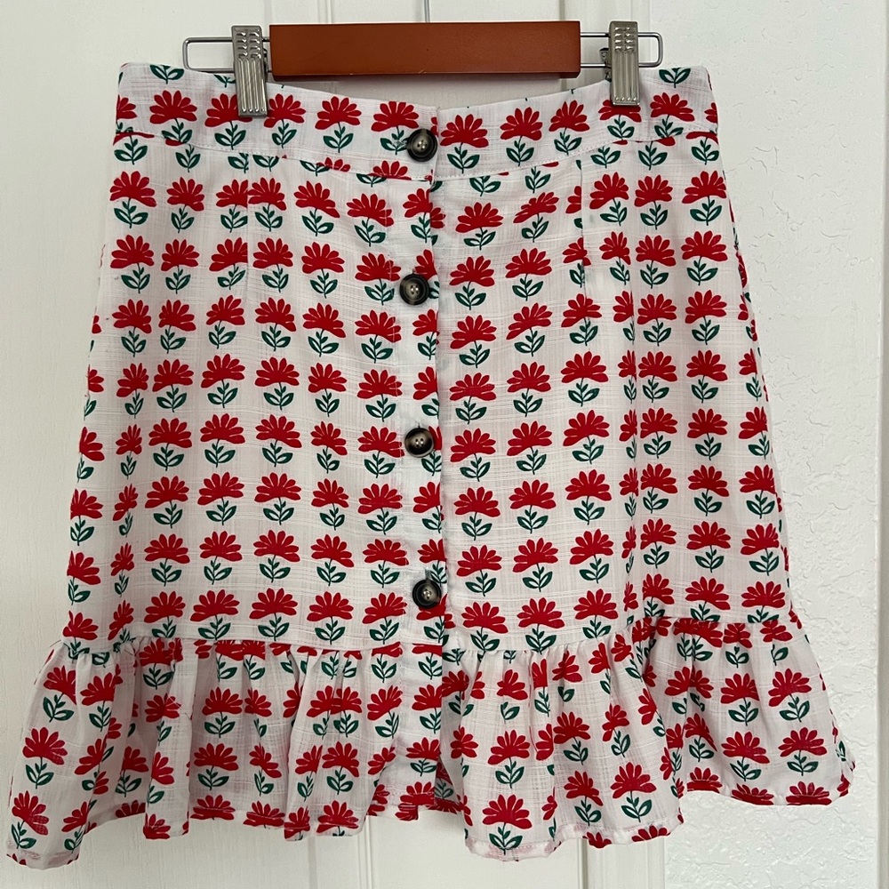Button-Down Ruffle Mini Skirt | M - Picture 2 of 8